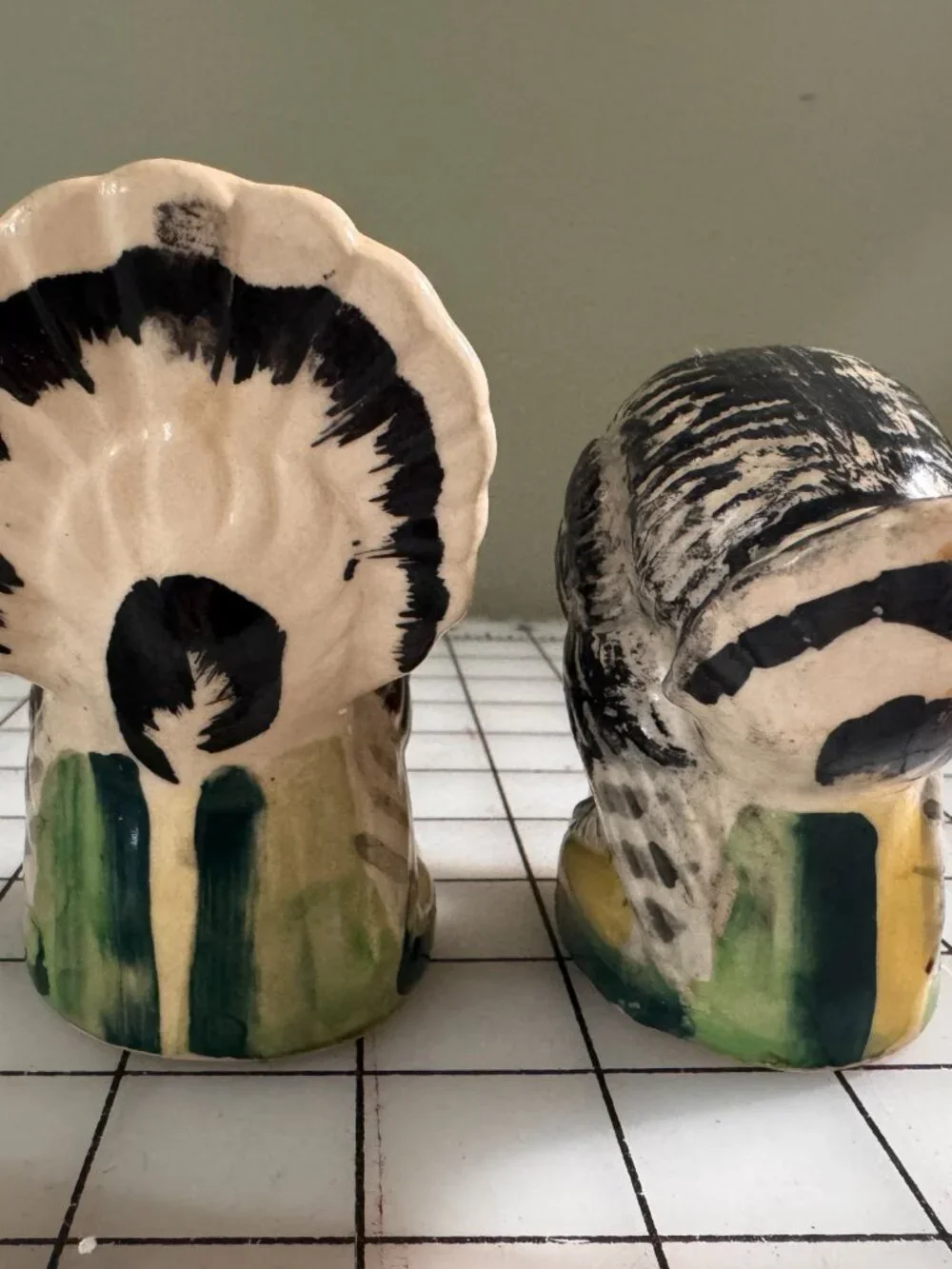 Vintage Turkey Salt Pepper Shakers Made in Japan Hand Painted Thanksgiving Set